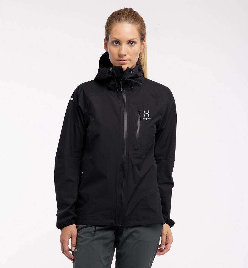 Haglöfs Womens L.I.M Waterproof Jacket Black New Zealand 06149UFZH